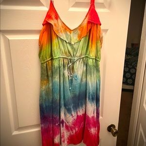 Torrid tie dye rainbow dress size 3